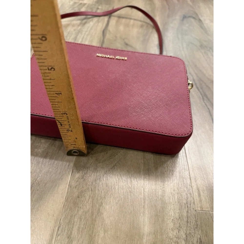 Michael Kors Jet Set Travel East West LG Crossbody Bag Leather BRICK Rare